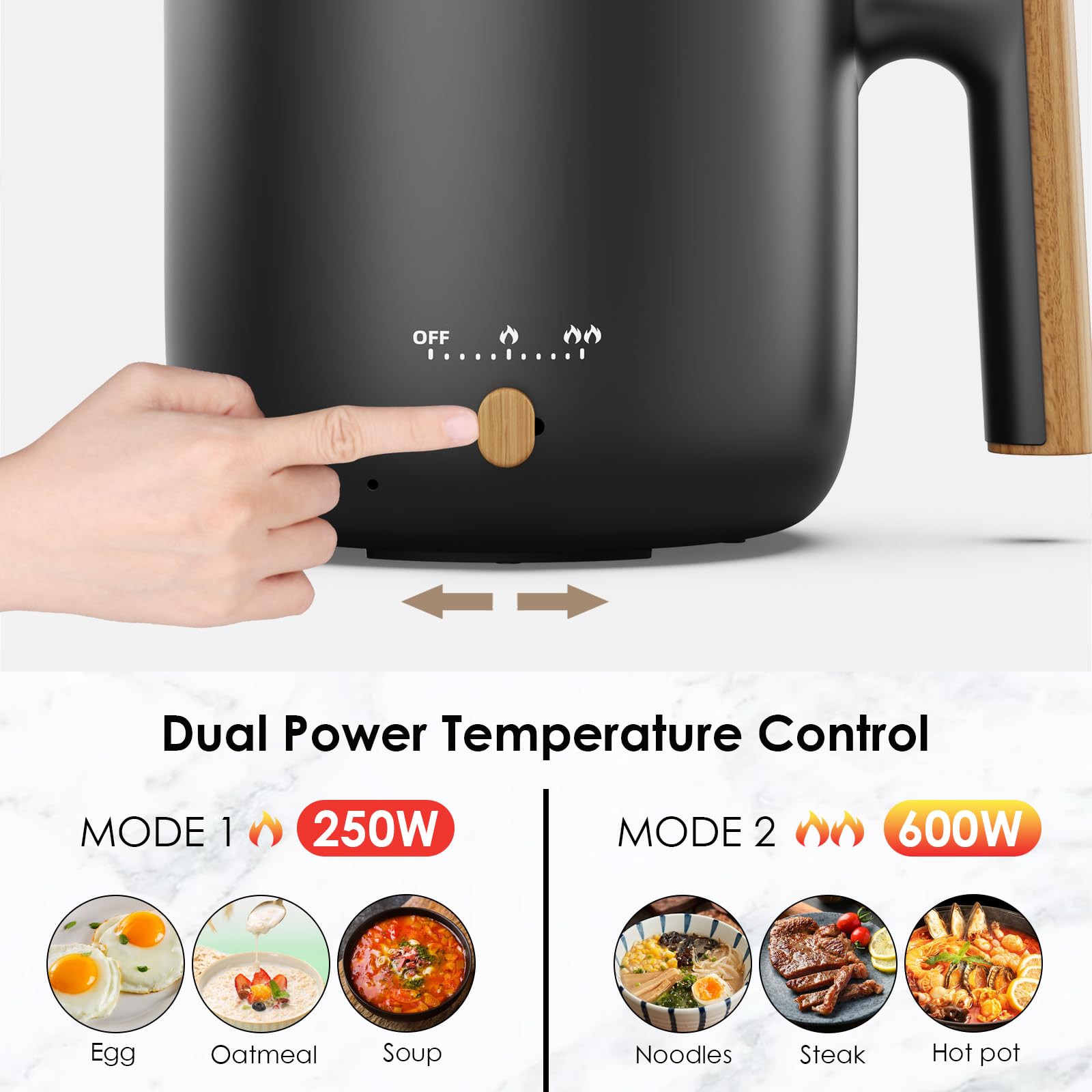 Audecook hot pot lid with steam vent for safe cooking.