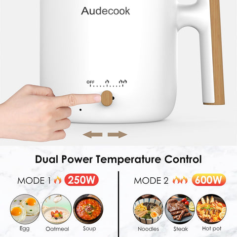 Audecook multicooker non-stick interior eases cleaning after meals.