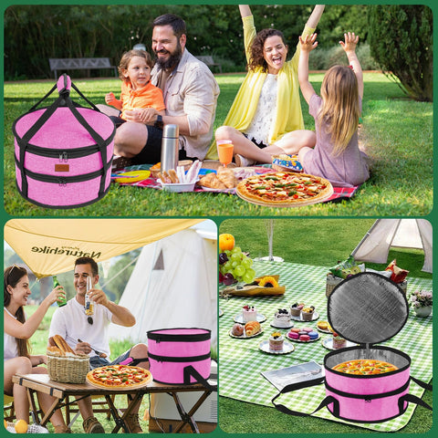 Aufind Pie Carrier Rose Red carry-handle enables easy one-handed transport.