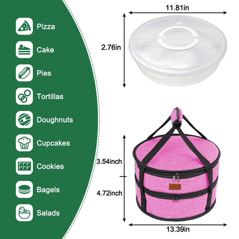 Aufind Pie Carrier Rose Red pie-fit dimensions simplify packing.