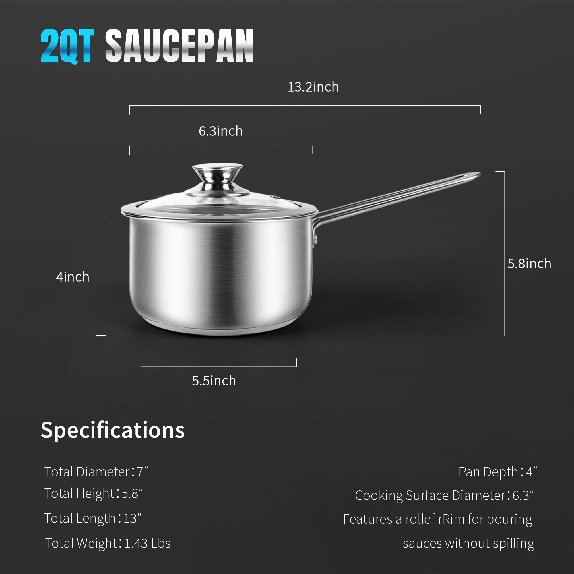 Aufranc 2qt tri-ply saucepan on induction demonstrates reliable heat transfer