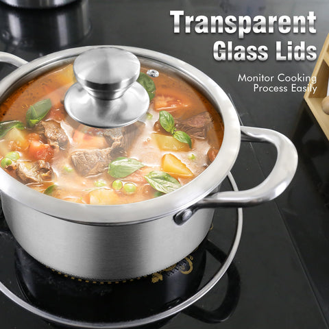 Aufranc oven-safe stockpot handles high temps for versatile cooking.