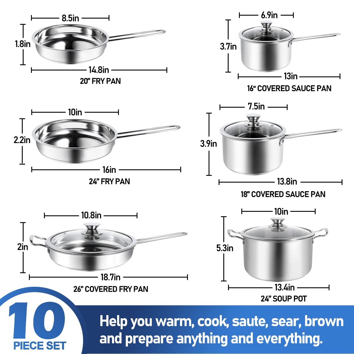 Aufranc stainless steel saucepan with ergonomic handle for easy pouring