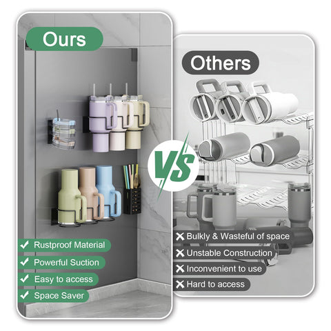 Aufworld Stanley tumbler organizer for 40 oz cups keeps lids and straws organized.