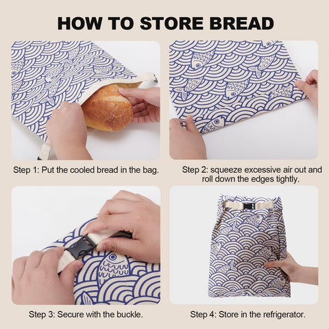 Augine bread bag storage for fridge or freezer to extend freshness.
