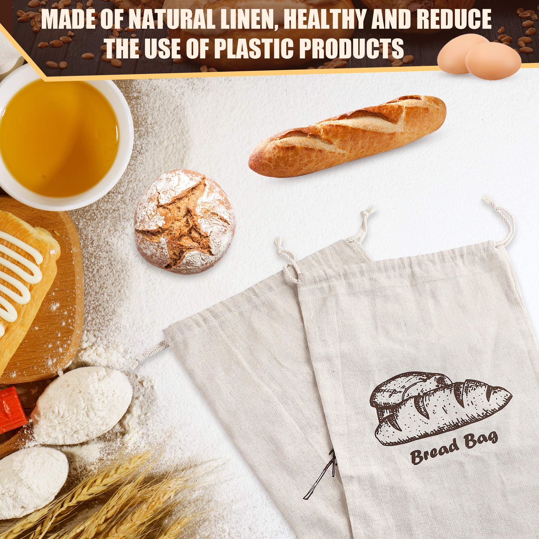 Augshy linen bread bag easy clean material for quick maintenance