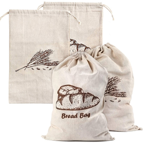 Augshy linen bread bag open top for easy daily bread storage