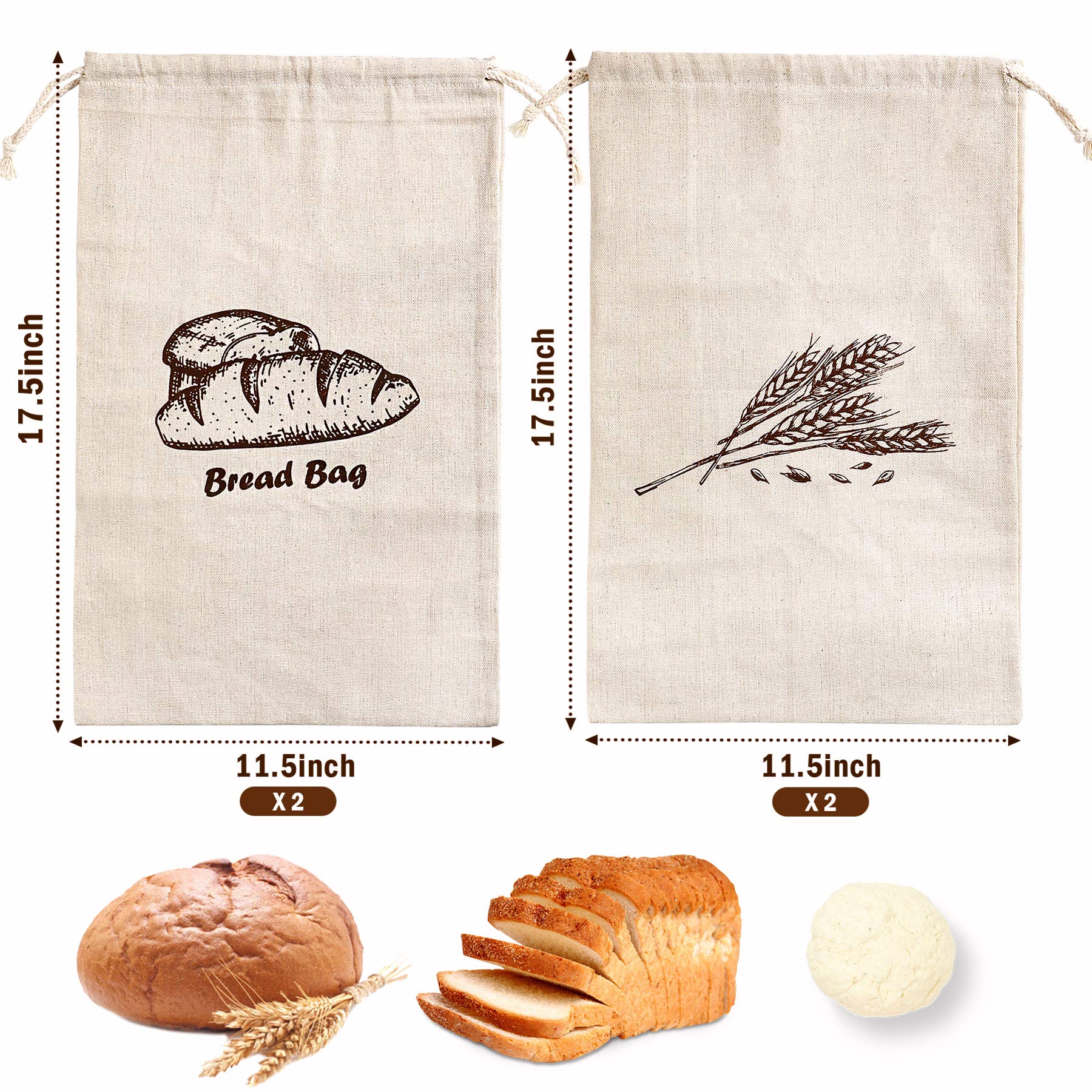 Augshy linen bread bag pattern print adds decorative pantry touch