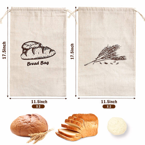Augshy linen bread bag pattern print adds decorative pantry touch