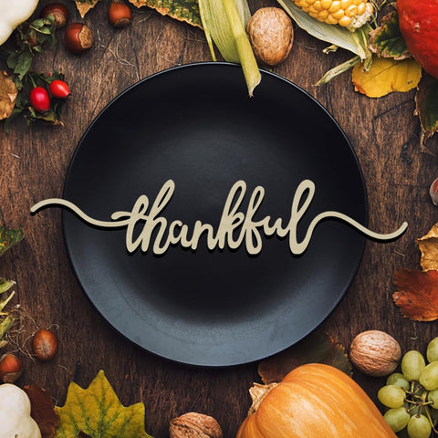 Aukolass Thanksgiving wood signs—8-pcs pack for organized place settings