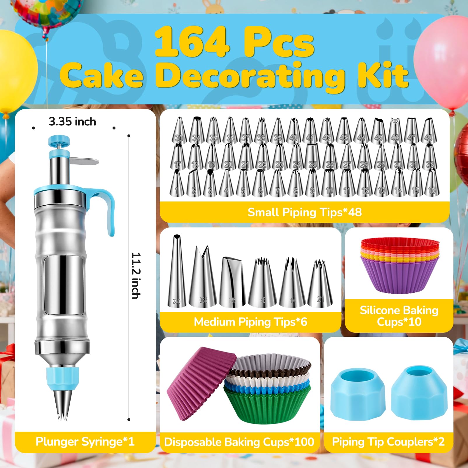 AUKOW reusable stainless steel decorator components for eco decorating