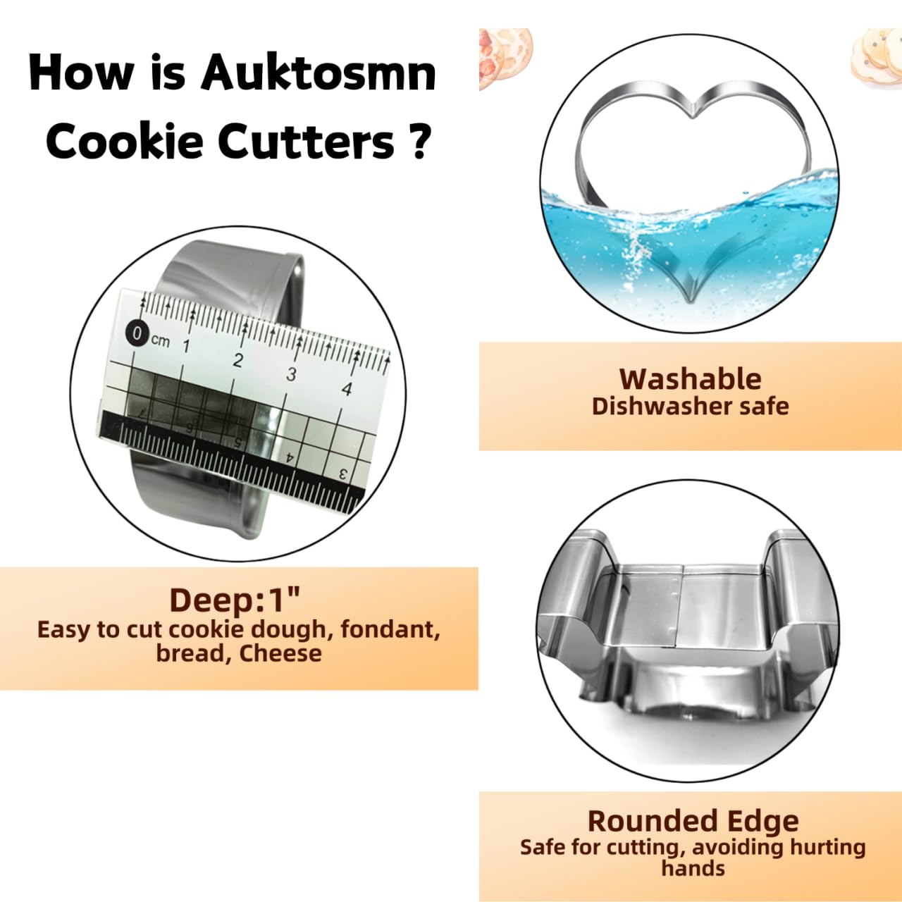 Auktosmn dishwasher-safe cookie cutters ready for easy cleanup