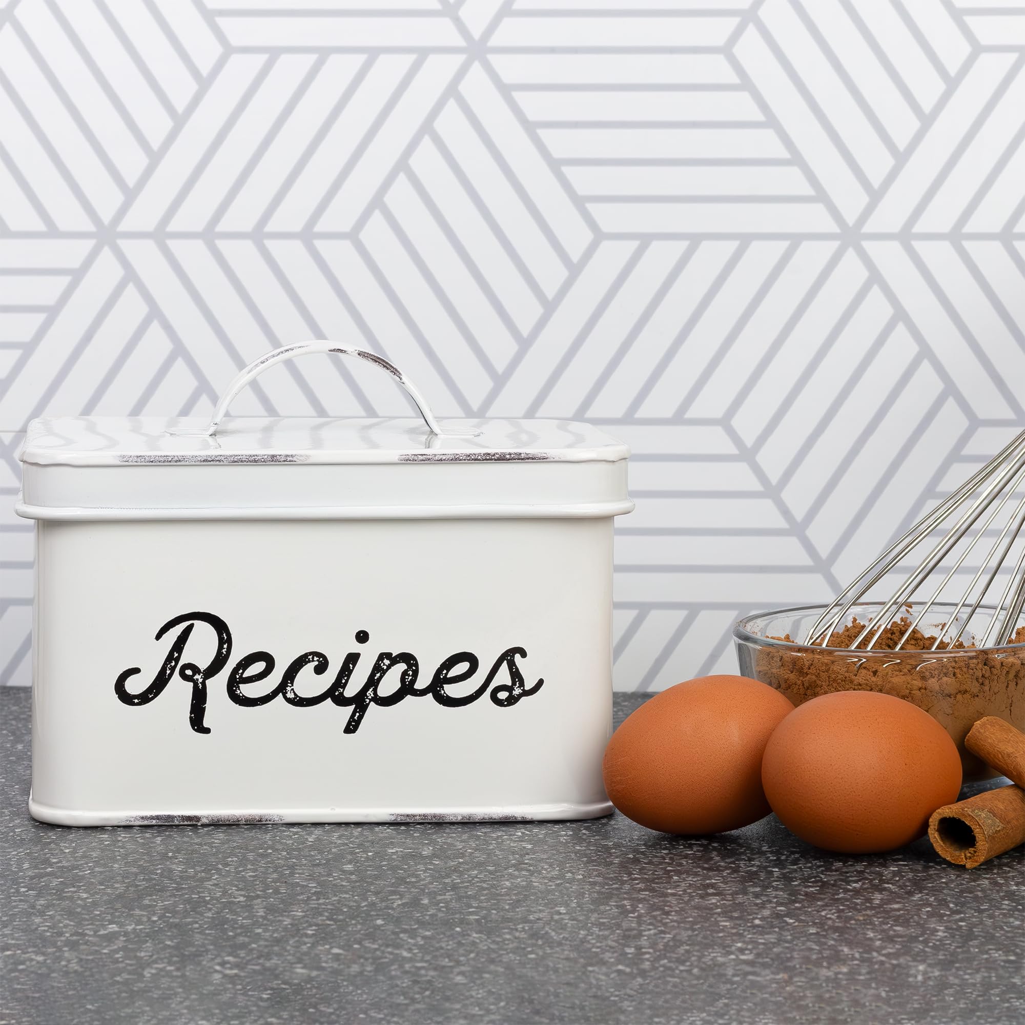 AuldHome Design enamelware close-up highlighting distressed finish and durability.
