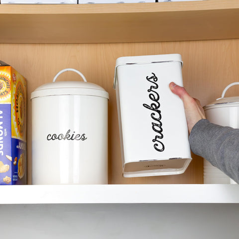 AuldHome Design retro cracker canister boosts countertop styling.