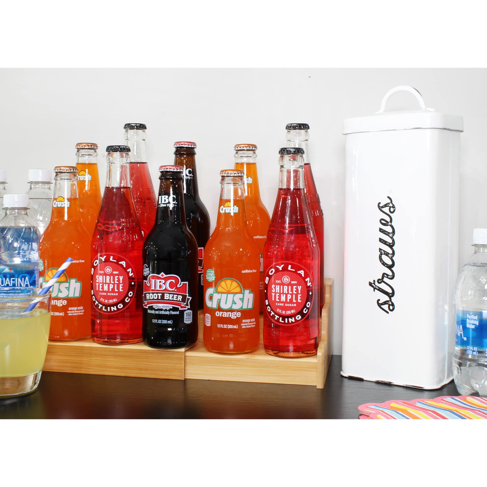 Sturdy rustic design suitable for both kitchen and home bar.