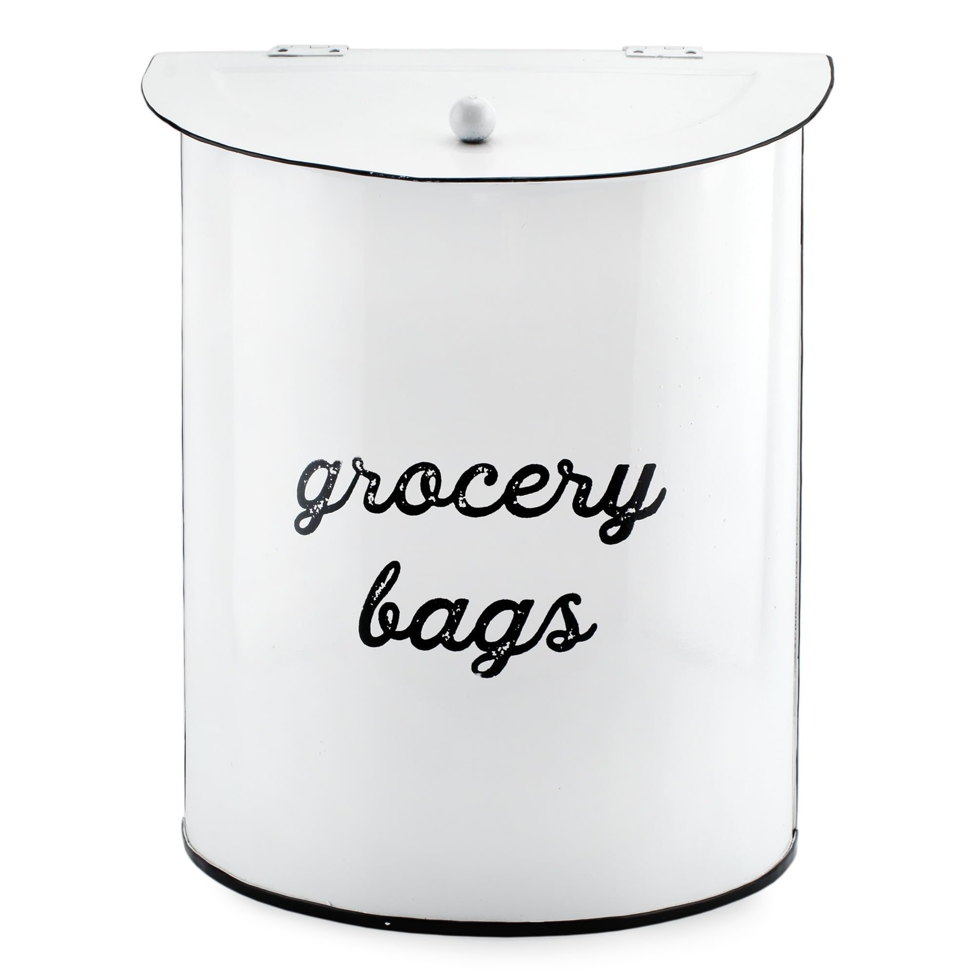 AuldHome Design rustic grocery bag holder in wall-mount style keeps bags organized and accessible.