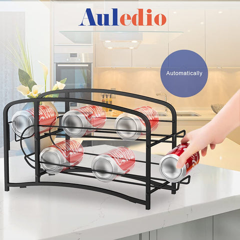 Auledio fridge countertop organizer helps declutter crowded shelves.