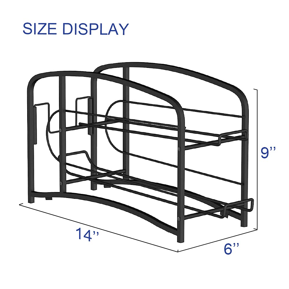 Auledio vertical can rack maximizes vertical space in kitchen cabinets.
