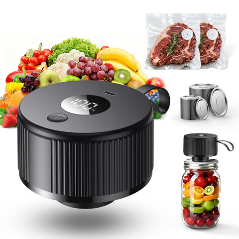 Auletor Upgraded 3-in-1 mason jar sealer sealing a jar for fresh pantry storage.