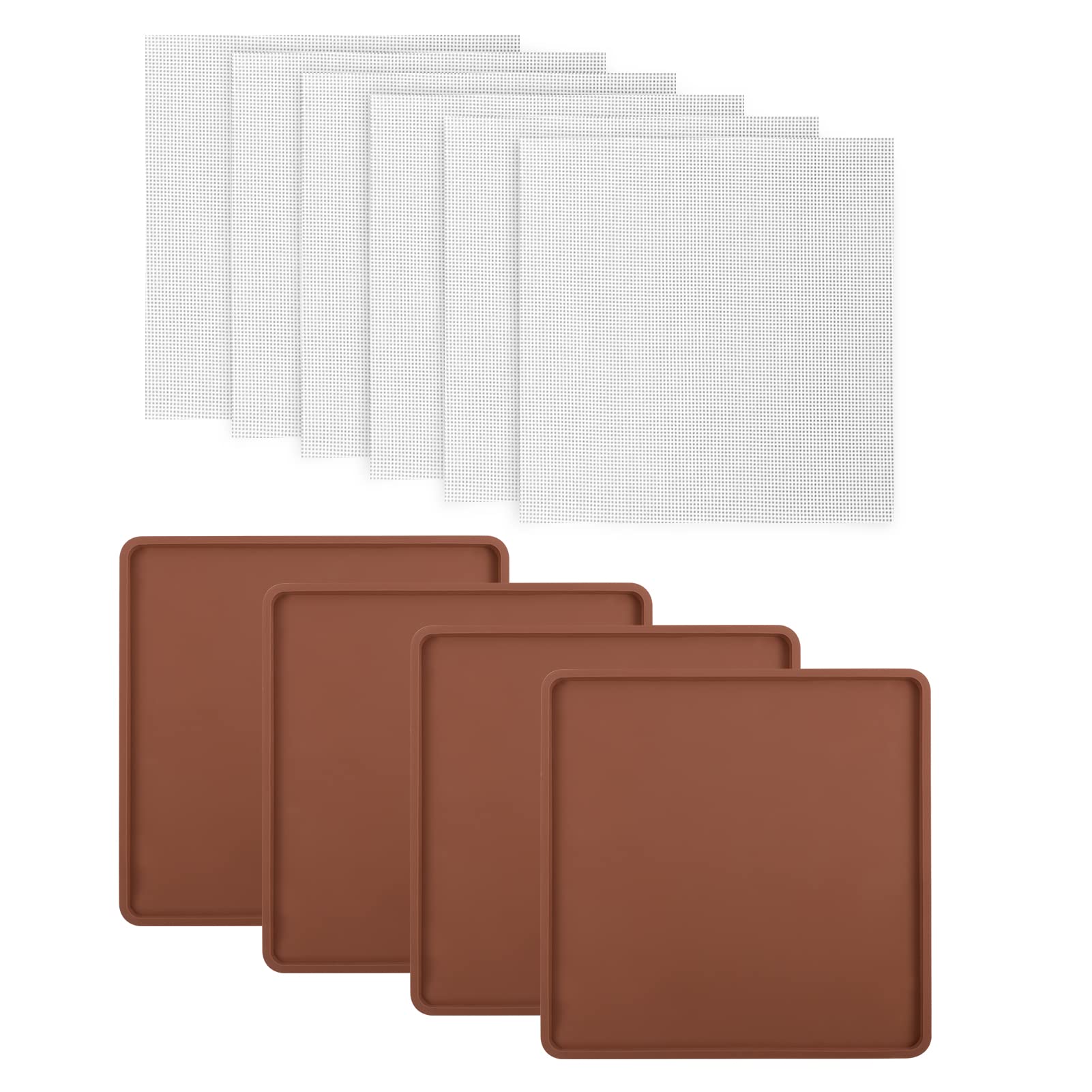 Aulock silicone dehydrator mats raised lip for drip-free drying of fruits and vegetables