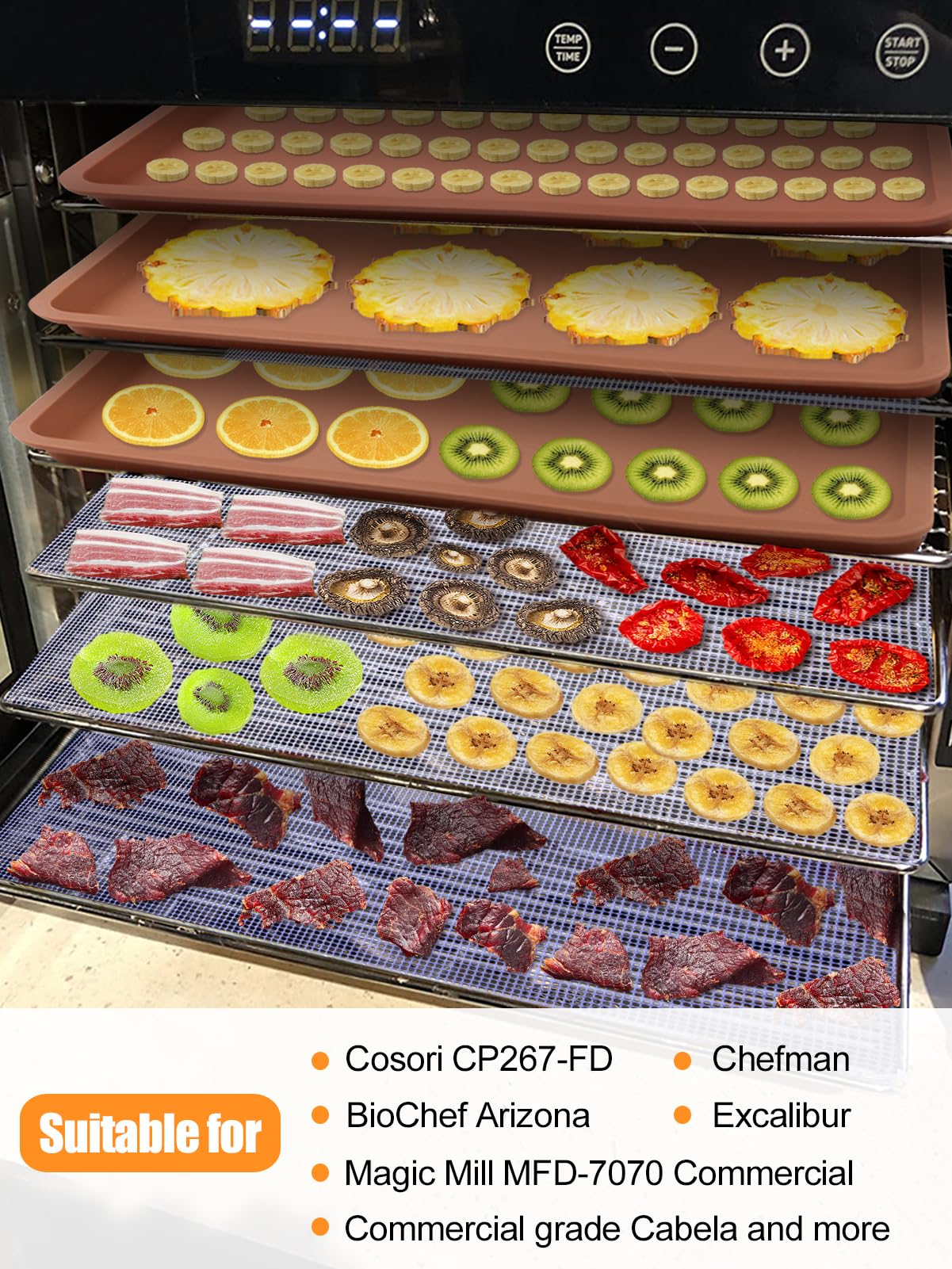 Aulock silicone dehydrator sheets grid design for even airflow and easy cleanup