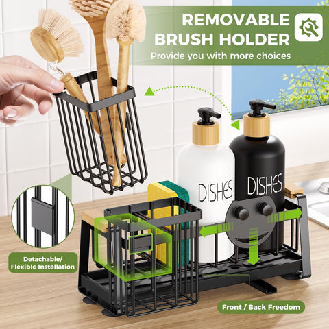 AUMOVAWA dish brush holder keeps brushes organized and within reach.