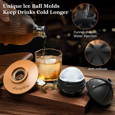 Aumpkin ice ball mold for elegant presentation.