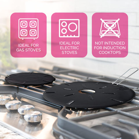 Aunt Shannon's Kitchen heat diffuser with removable handles for safer handling.