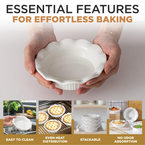 Aunt Shannon's Kitchen pot pie baking dish compact in size for quick meals.