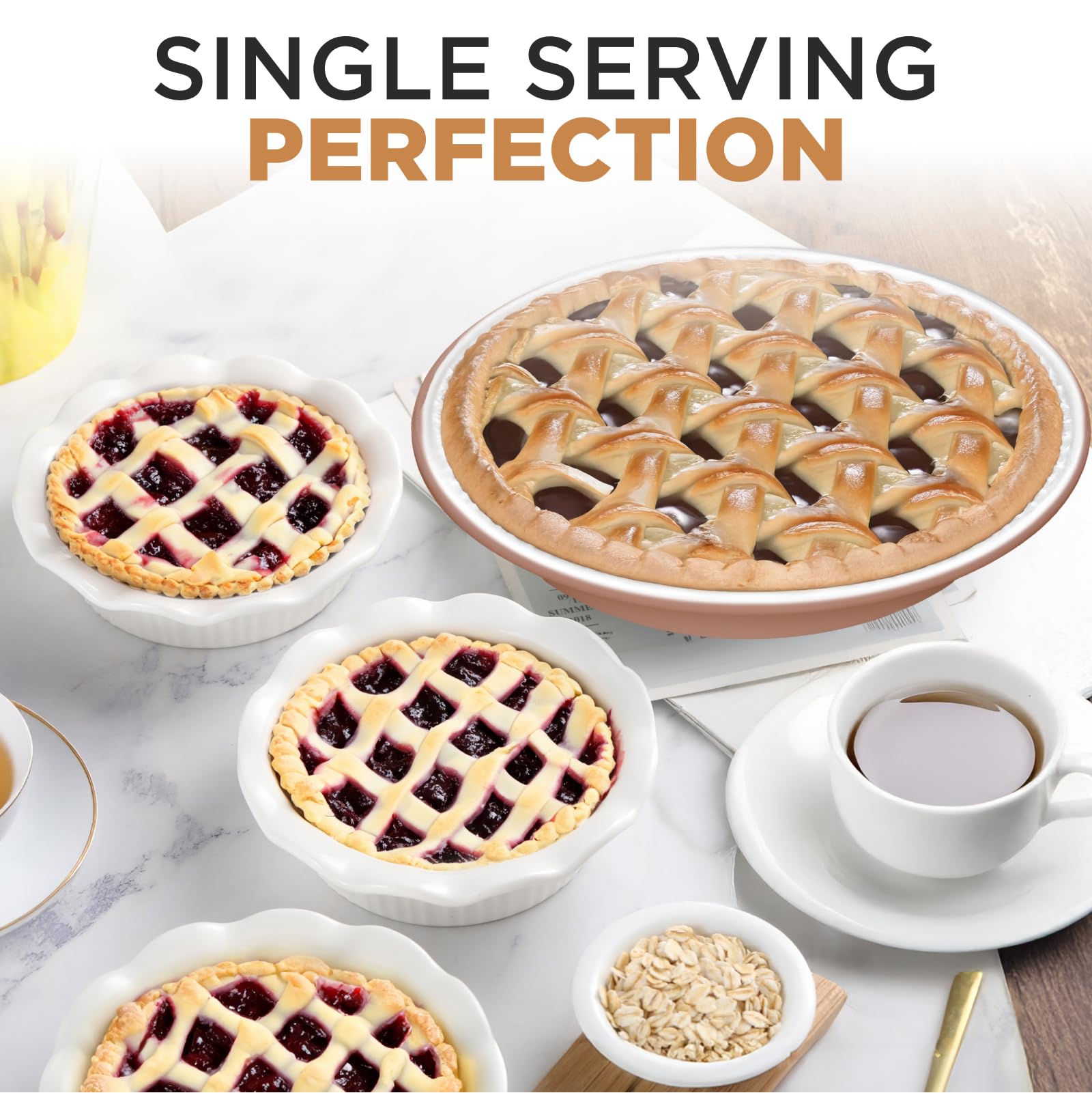 Aunt Shannon's Kitchen single-serving quiche pan with elegant fluted rim for personal meals.