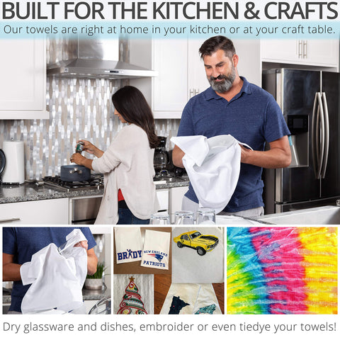 Aunti Em's Kitchen 27x27 inch towel in a stack.