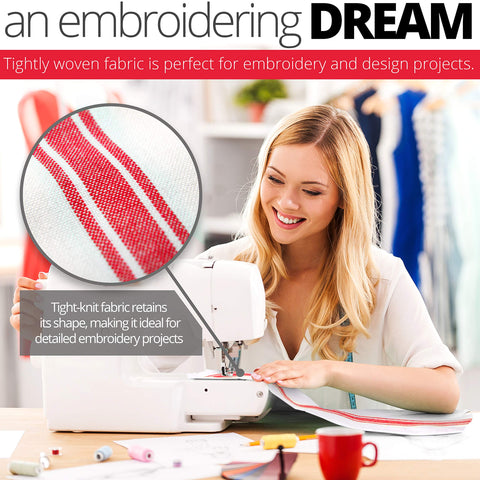 Towels feature even hems and a built-in hanging loop
