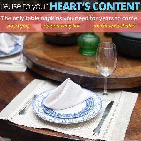 Aunti Em's Kitchen napkins care and wash guide
