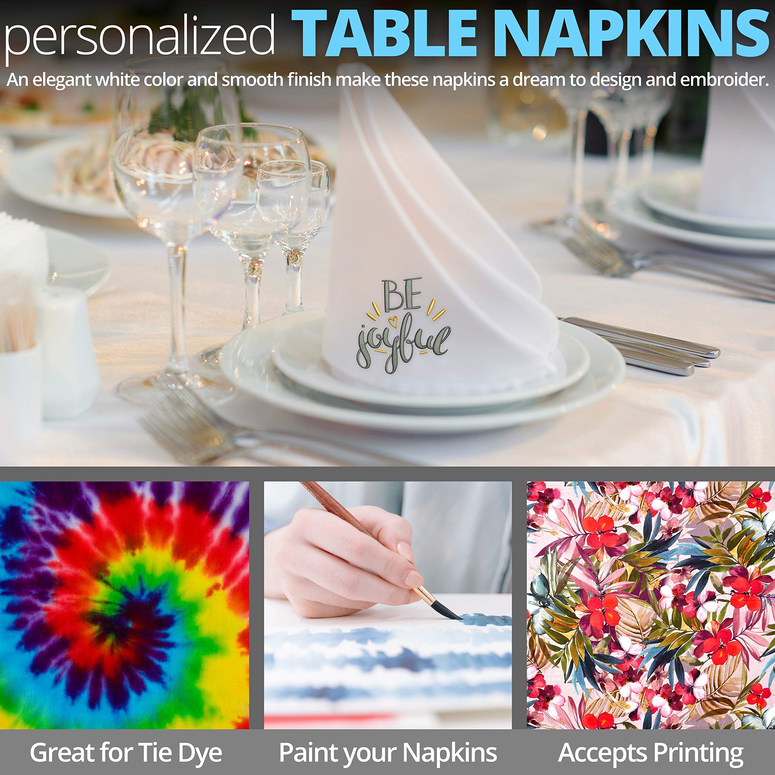 Aunti Em's Kitchen wedding table with white cotton napkins