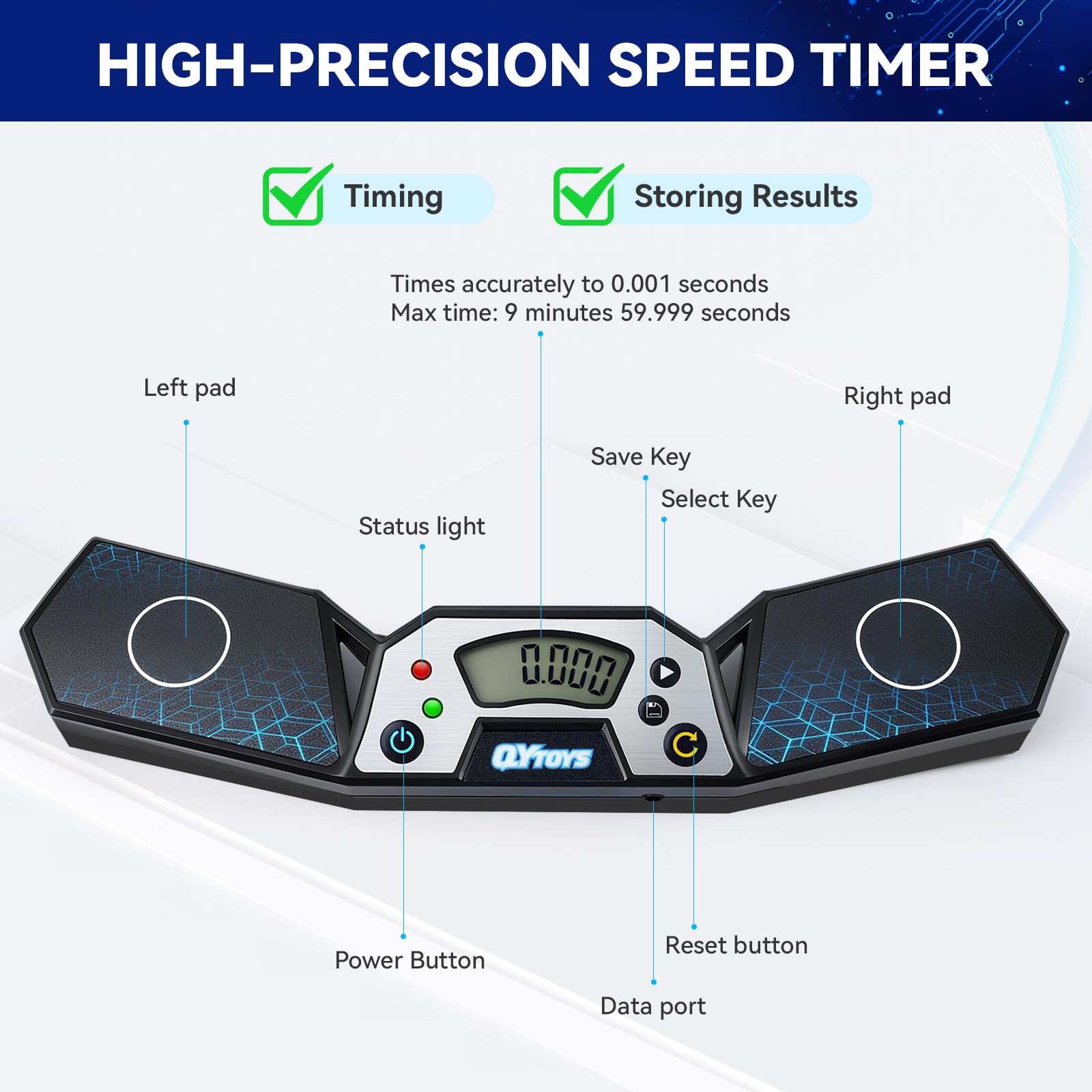 AuntyFey Speed Cube Timer bottom with anti slip pads for stability