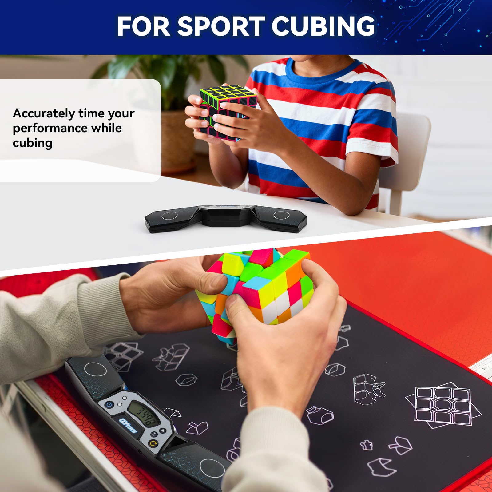 AuntyFey Speed Cube Timer external display port for enhanced visibility