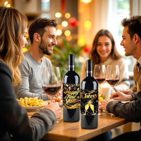 AUOCATTAIL 2026 New Year cheers stars label adds festive shine to bottles