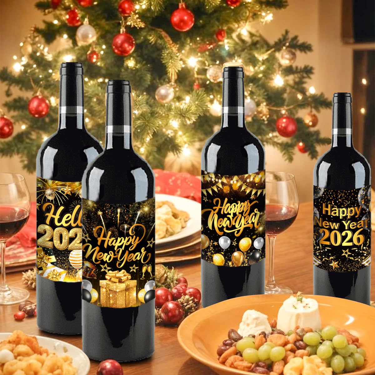 AUOCATTAIL 2026 New Year gold accents label elevates gift-ready bottle presentation