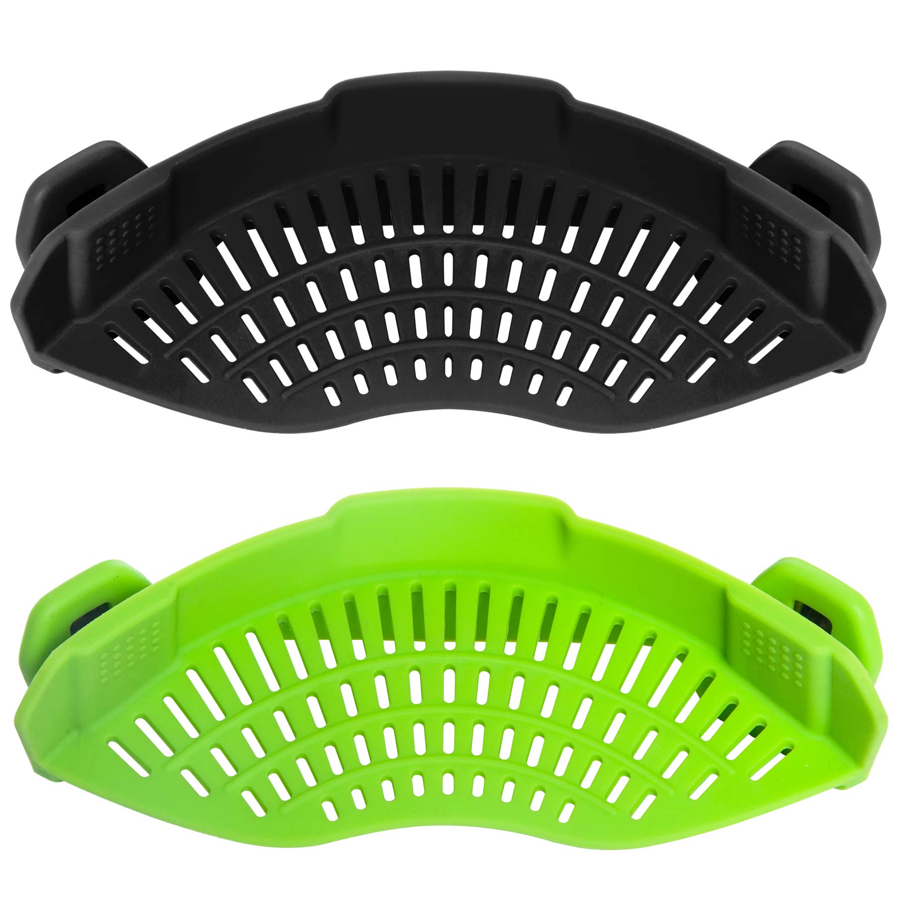 AUOON clip-on strainer on a pot demonstrates fast, hands-free draining.