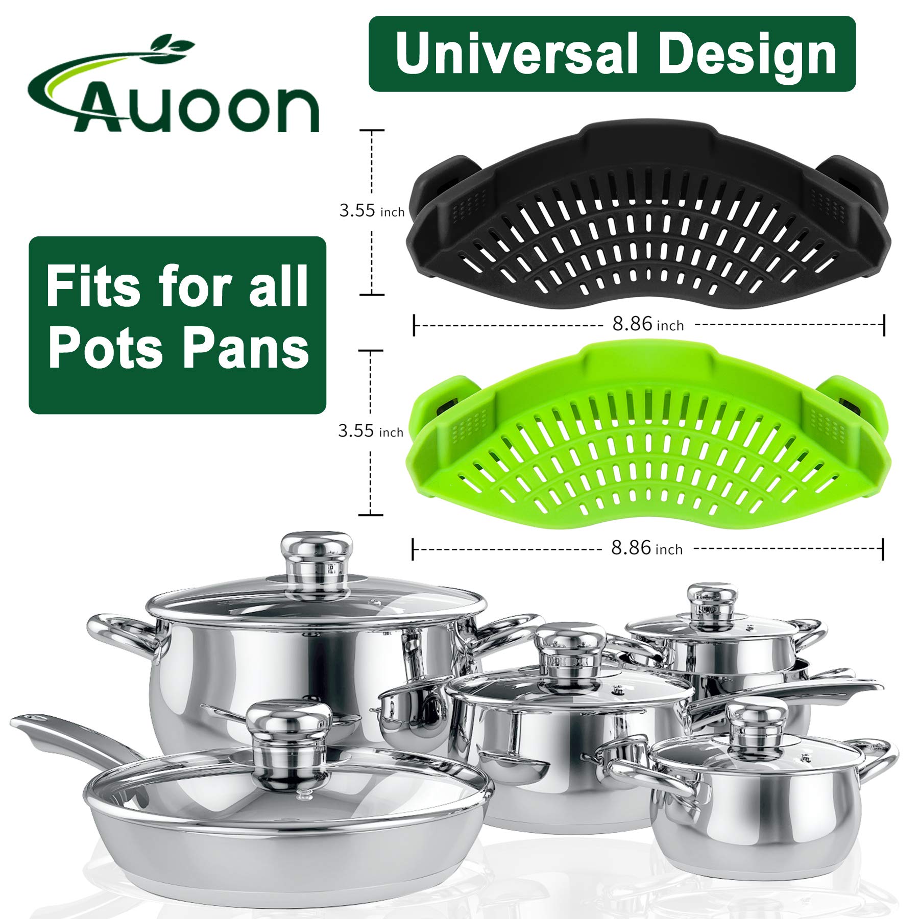 AUOON dishwasher-safe strainer cleaned easily after cooking chores.