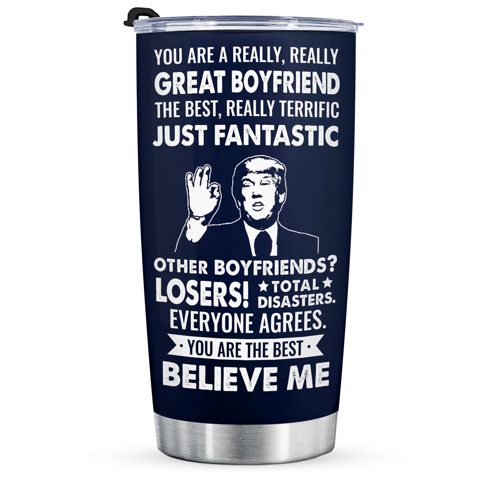 Aurahouse bf tumbler front design shows playful gift-ready print for him.