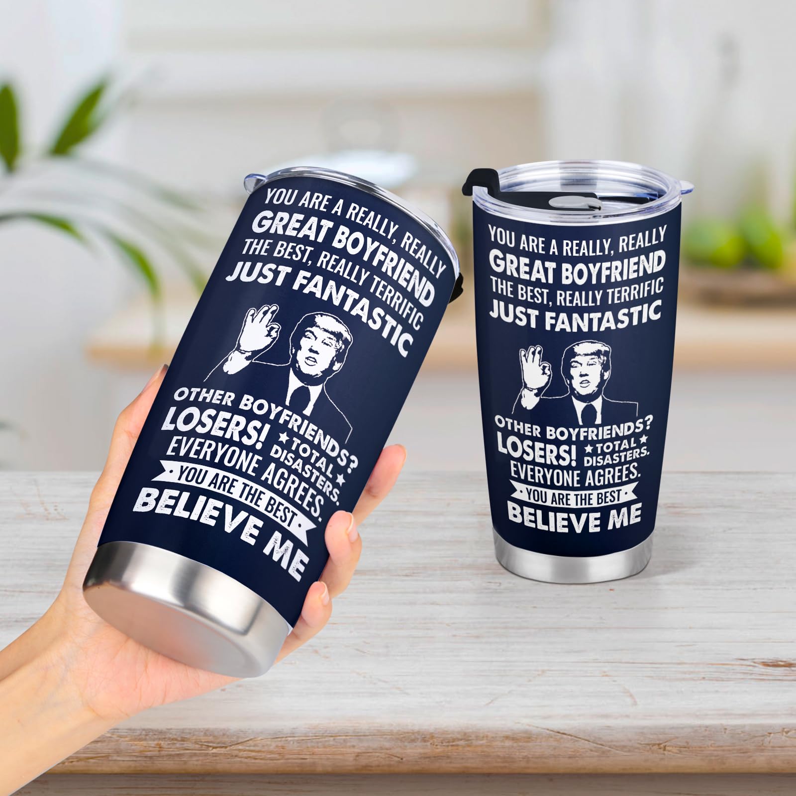 Aurahouse bf tumbler side quote highlights You're A Great Boyfriend for gifting.