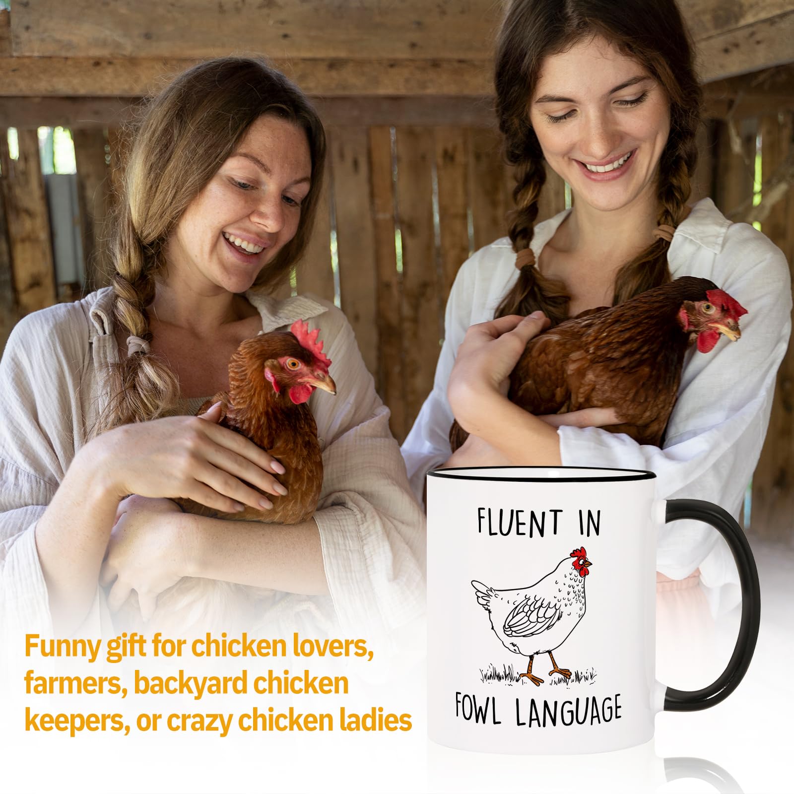 Aurahouse chicken gift office desk mug, ideal for brightening a workday.