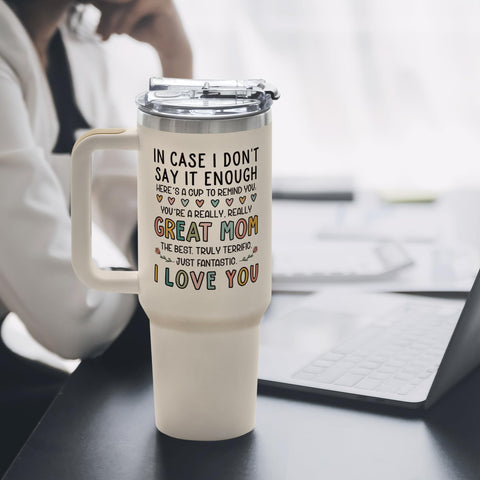 Aurahouse I Love You Mom tumbler cleaning brush for easy upkeep after use.