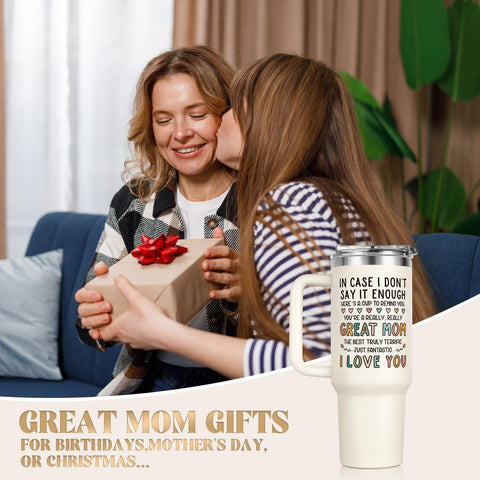 Aurahouse I Love You Mom tumbler in gift box, a thoughtful present idea for mom.