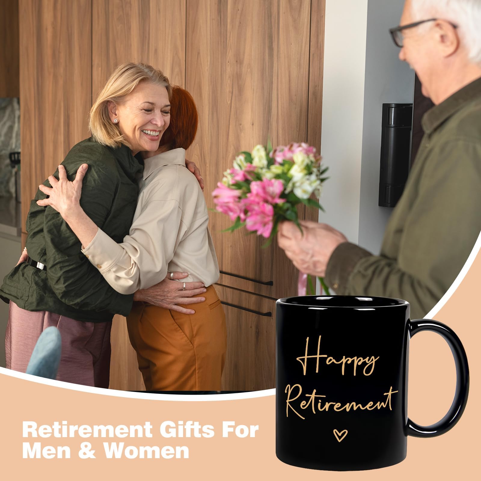 Aurahouse retirement mug double-sided design visible for versatile gifting and display.