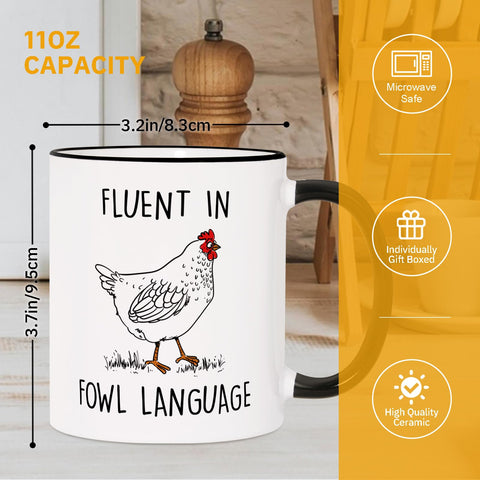 Aurahouse rooster mug perfect for hot cocoa or coffee on chilly days.