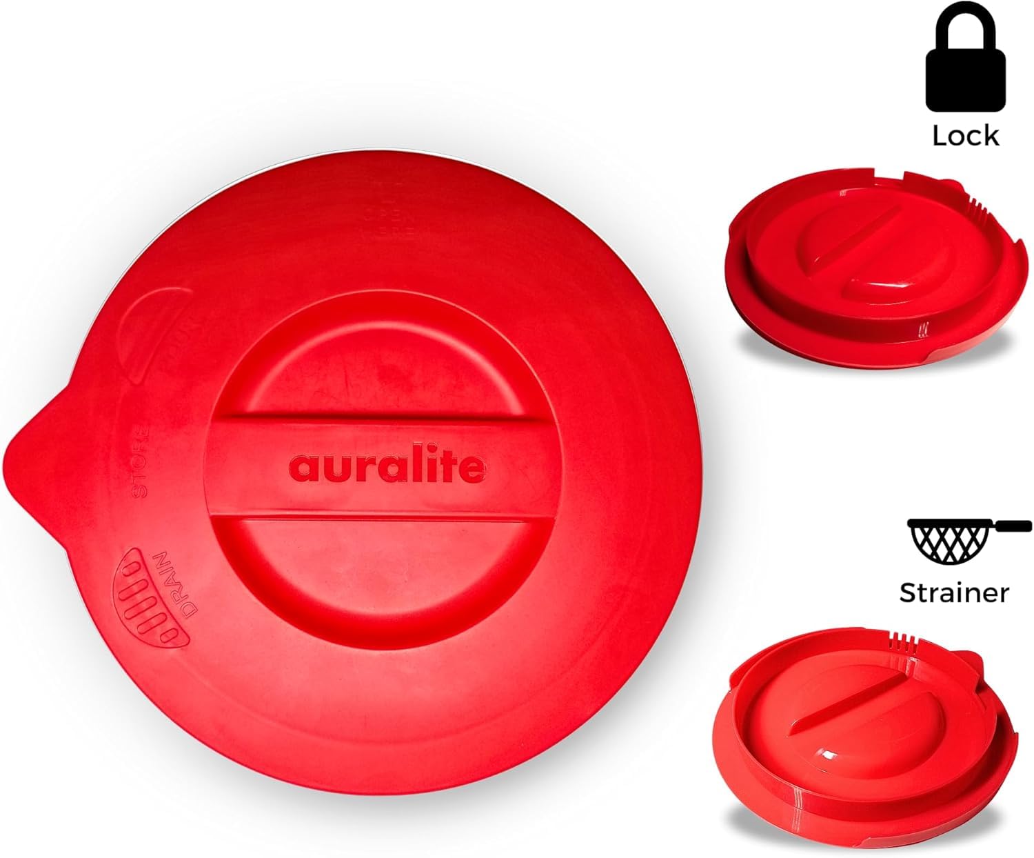 Auralite Home and Glassware lid-lock design keeps contents secure and spill-free
