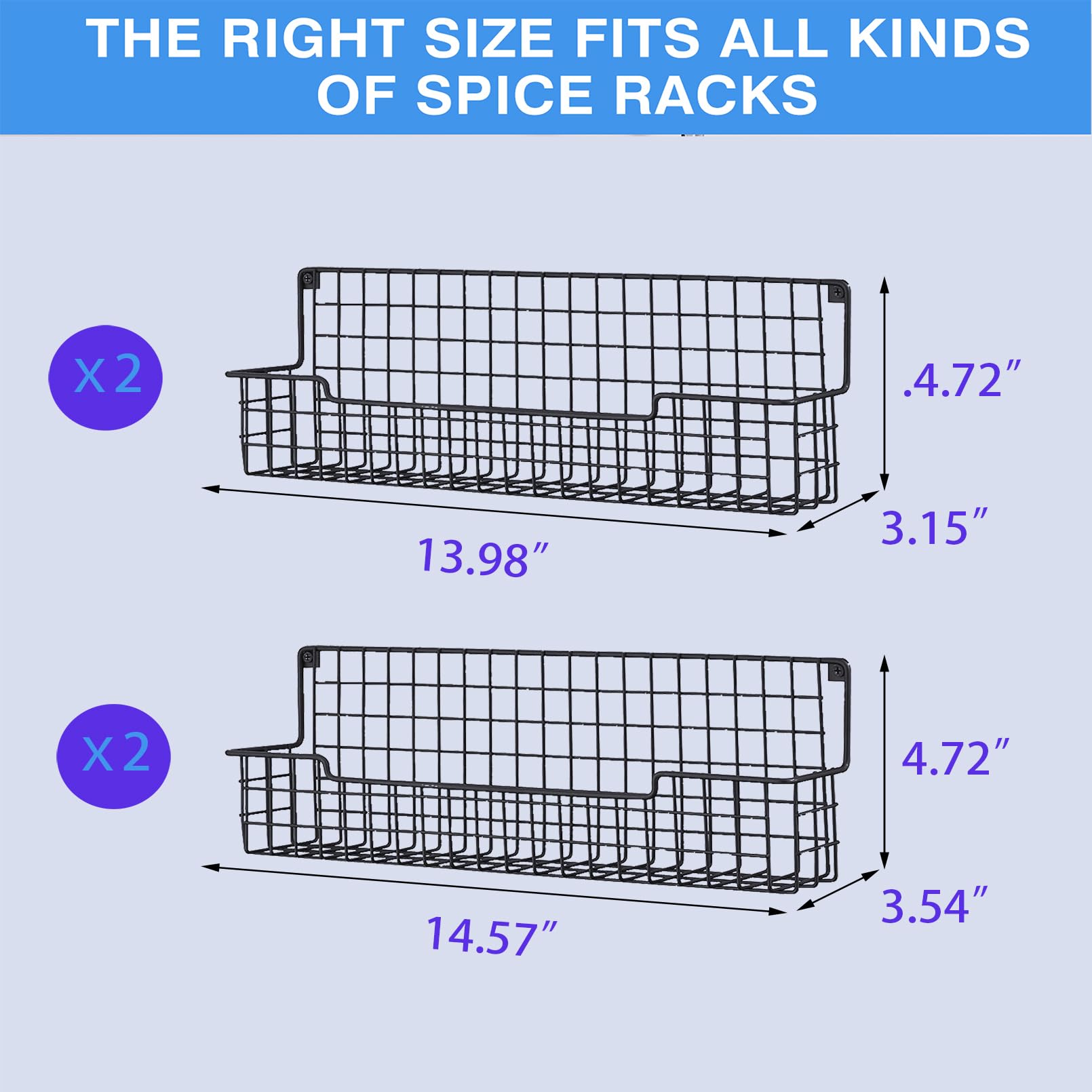 AURIKAR spice-jar storage shows 8oz capacity per tier for efficient labeling.