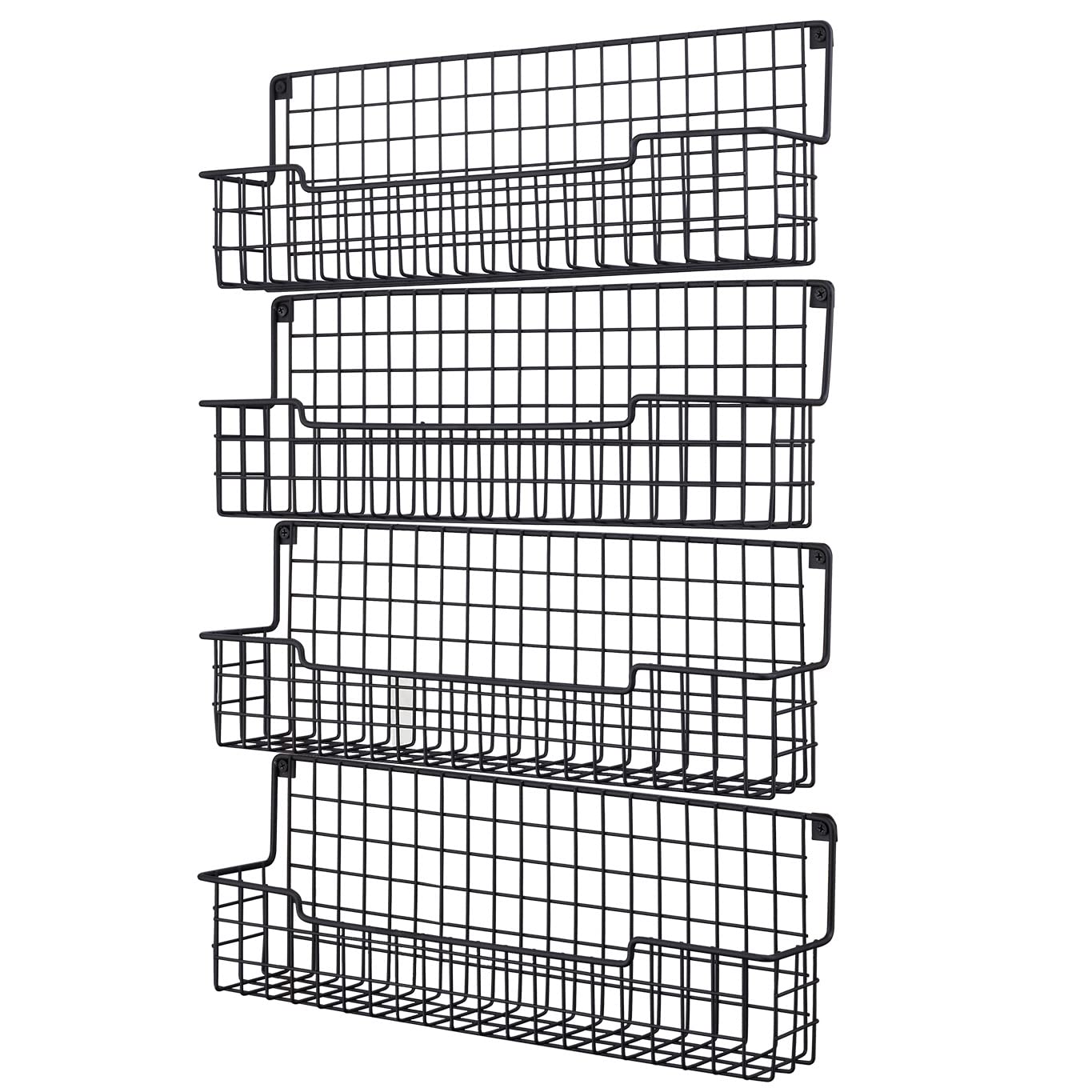 AURIKAR wall-mount spice rack with four-tier storage for organized cabinet spice jars.